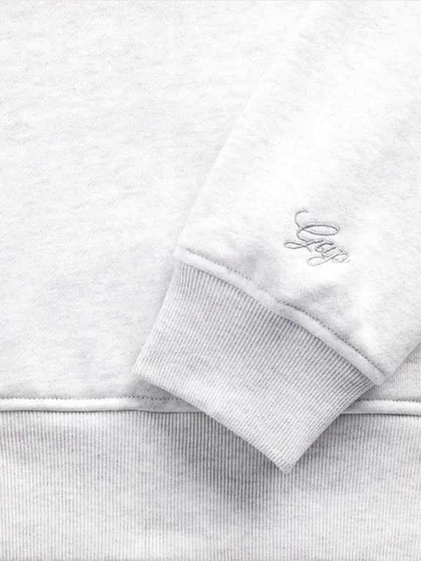 Gap × Summer Fridays Oversized Logo Hoodie Hoodie unisex detail view 4 | Dash Racegear — Gap × Summer Fridays Grey Pullover Hoodie in oversized style with fleece comfort, perfect for casual outdoor activities.