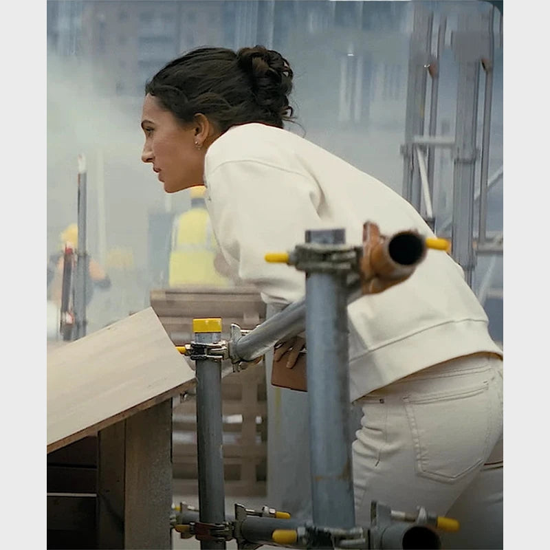 A Working Man 2025 Jenny Garcia White Jacket Jacket unisex detail view 4 | Dash Racegear — Jenny Garcia’s White Jacket – A Working Man 2025 Fashion