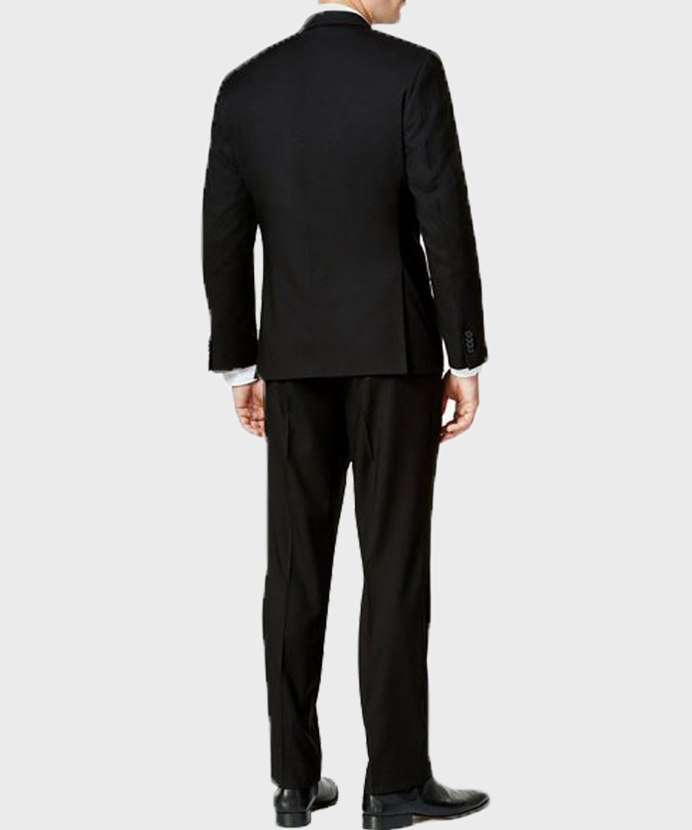 Mens Business Black Suit Fashion Apparel men detail view 3 | Dash Racegear — Gentleman Style Black Two Buttons Wool Suit for Mens