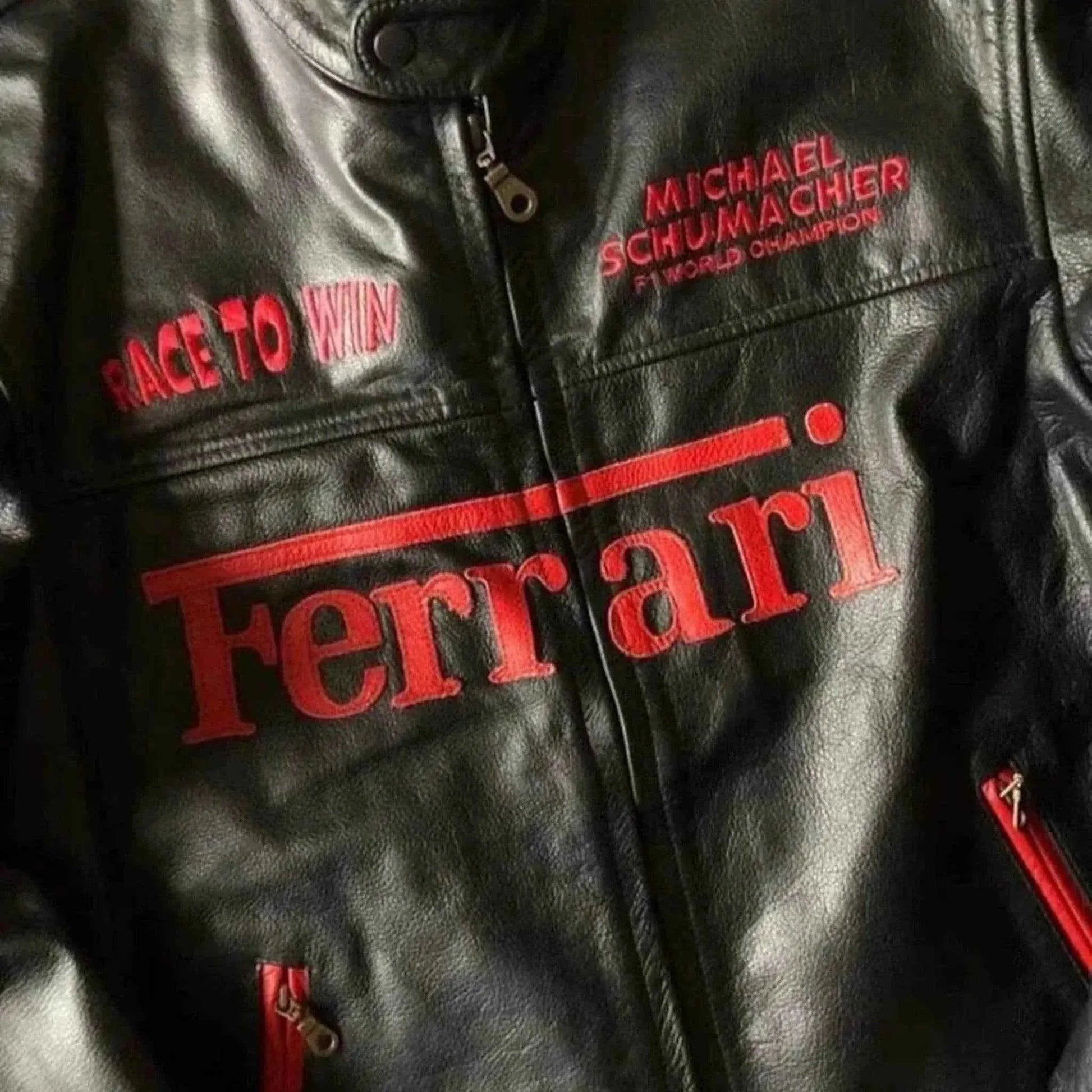 Genuine Cowhide Ferrari F1 Leather Jacket | Dash Racegear