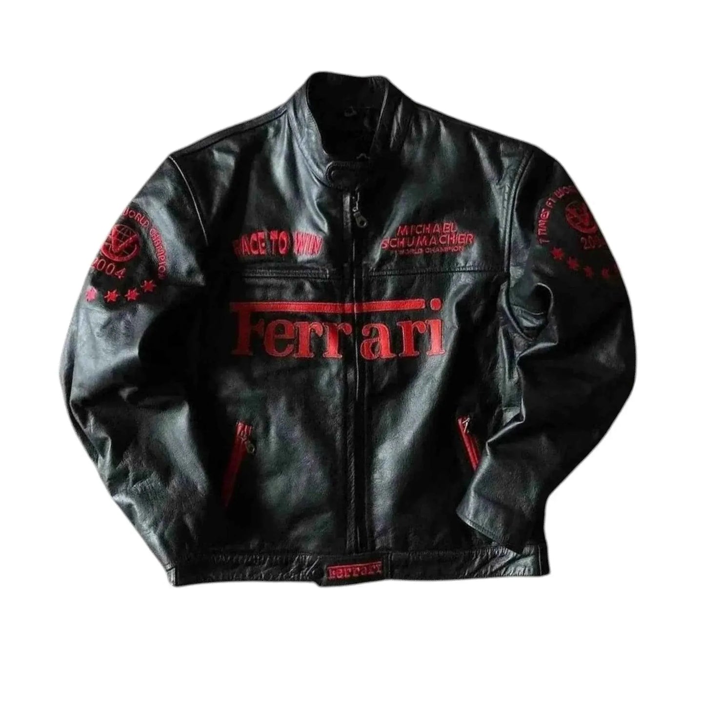 Genuine Cowhide Ferrari F1 Leather Jacket | Dash Racegear