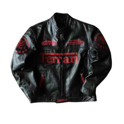 Genuine Cowhide Ferrari F1 Leather Jacket | Dash Racegear