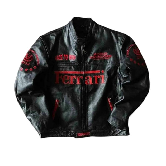 Genuine Cowhide Ferrari F1 Leather Jacket | Dash Racegear