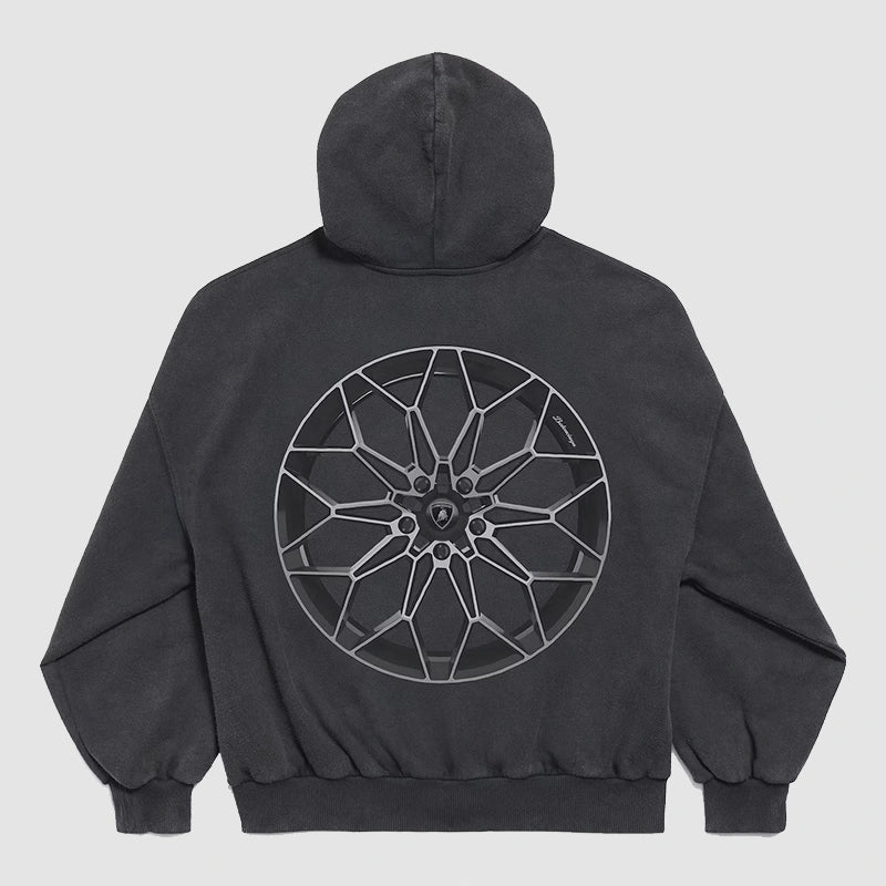 Balenciaga x Automobili Lamborghini Zip-up Hoodie Hoodie unisex detail view 2 | Dash Racegear — Designer Zip-up Hoodie Balenciaga x Automobili Lamborghini