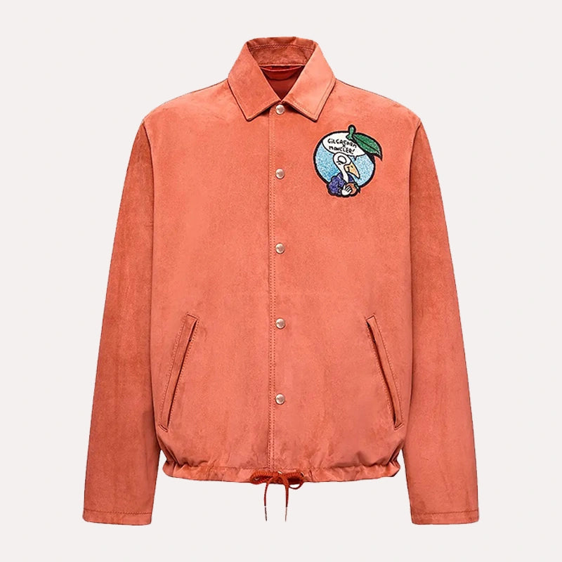 Gilga Farm x Moncler Suede Jacket Jacket unisex front product view | Dash Racegear — Refined Streetwear – Suede Jacket from Gilga x Moncler