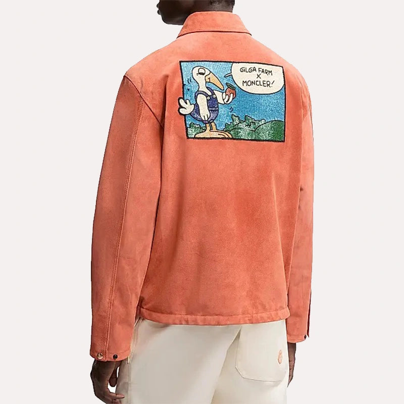 Gilga Farm x Moncler Suede Jacket Jacket unisex detail view 3 | Dash Racegear — Gilga Farm Moncler Jacket – Soft Suede Statement