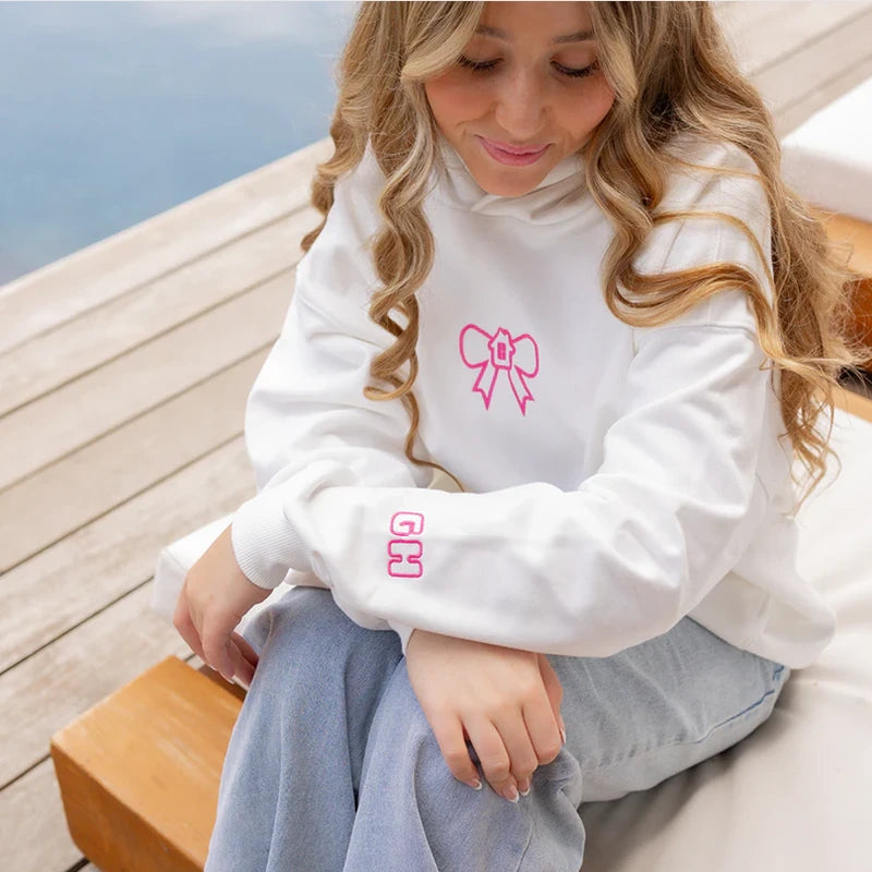 Glow House White Hoodie Hoodie unisex detail view 5 | Dash Racegear — Everyday wear white hoodie from Glow House collection
