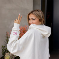 Glow House White Hoodie Hoodie unisex detail view 4 | Dash Racegear — Glow House hoodie in clean white Fleece fabric
