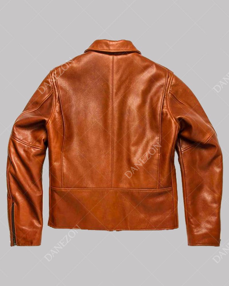 Golden Bear Leather Jacket Leather Jacket unisex detail view 2 | Dash Racegear — Golden Bear Brown Leather Jacket