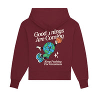Dash Racegear Graphic Vibes Good Things Are Coming Hoodie Hoodie unisex front product view | Dash Racegear — Dash Racegear Graphic Vibes Hoodie – Positive Energy Style