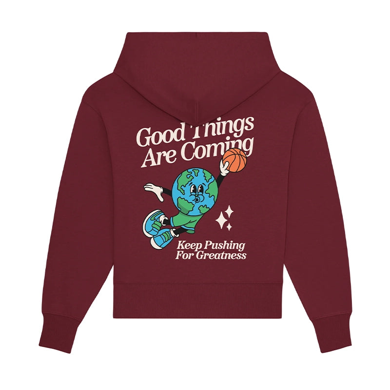 Dash Racegear Graphic Vibes Good Things Are Coming Hoodie Hoodie unisex front product view | Dash Racegear — Dash Racegear Graphic Vibes Hoodie – Positive Energy Style