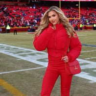 Gracie Hunt AFC Championship Crop Puffer Jacket Puffer Jacket unisex detail view 2 | Dash Racegear — AFC Championship Crop Puffer Jacket - Gracie Hunt Look
