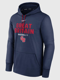 Great Britain 2026 World Baseball Classic Hoodie Hoodie unisex detail view 2 | Dash Racegear — Nike Therma hoodie in navy, Great Britain Baseball 2026 World Baseball Classic edition, warm and sporty.