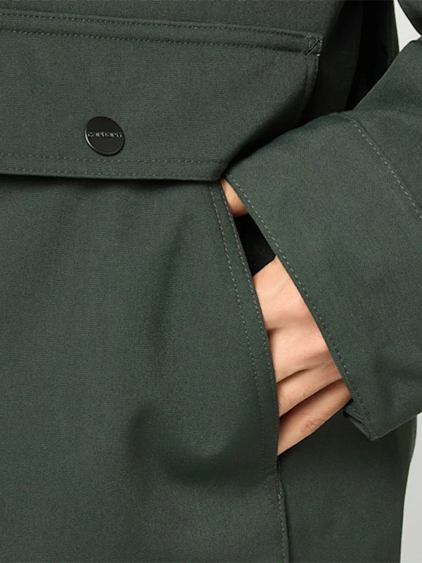 Carhartt WIP Quentin Jacket Jacket unisex detail view 10 | Dash Racegear — 2026 Carhartt WIP Quentin Men's & Women's Cotton Jacket in Green featuring premium comfort and timeless workwear-inspired everyday style.