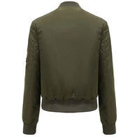 Women’s Green Bomber Jacket Bomber Jacket women detail view 2 | Dash Racegear — Green Bomber Jacket