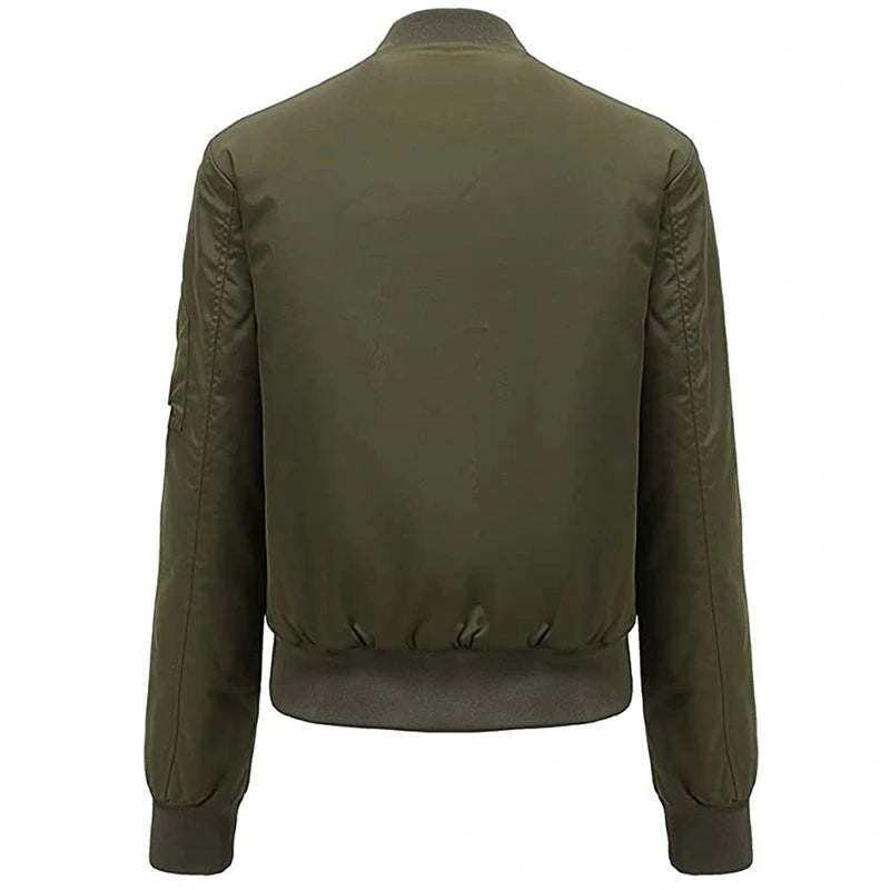 Women’s Green Bomber Jacket Bomber Jacket women detail view 2 | Dash Racegear — Green Bomber Jacket