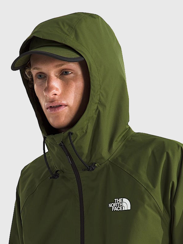 The North Face Men’s Antora Green Rain Hoodie Hoodie unisex detail view 4 | Dash Racegear — The North Face Antora Men’s Green Hoodie combines sleek color and performance-ready rain protection.
