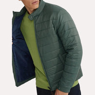 Mens Green Puffer Jacket Puffer Jacket men detail view 2 | Dash Racegear — Mens Green Puffer Jacket