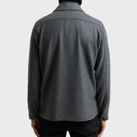 Grey Wool Overshirt Jacket unisex detail view 3 | Dash Racegear — Mens Grey Wool Overshirt