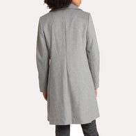 Womens Grey Trench Coat Jacket women detail view 2 | Dash Racegear — Grey Trench Coat