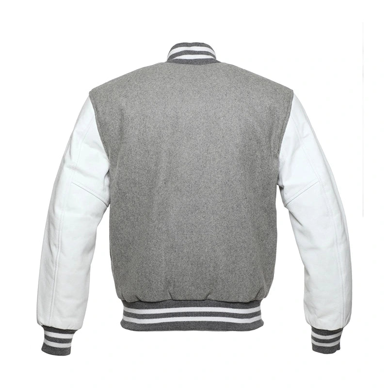 Mens Grey Varsity Jacket Varsity Jacket men detail view 2 | Dash Racegear — Grey Varsity Jacket