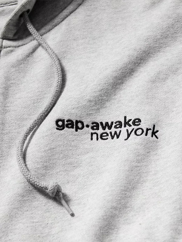 Gap x Awake NY Grey Hoodie Hoodie unisex detail view 4 | Dash Racegear — Oversized Gap × Awake NY 2026 hoodie in grey, zip-up design with logo for streetwear fans.