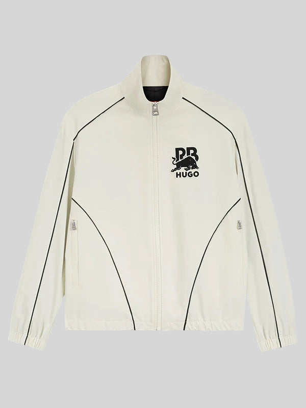 HUGO x RB Bull Track Jacket Jacket unisex detail view 2 | Dash Racegear — Hugo x Red Bull 2026 bull motif jacket, zip-up track style for fans of racing and modern street fashion.