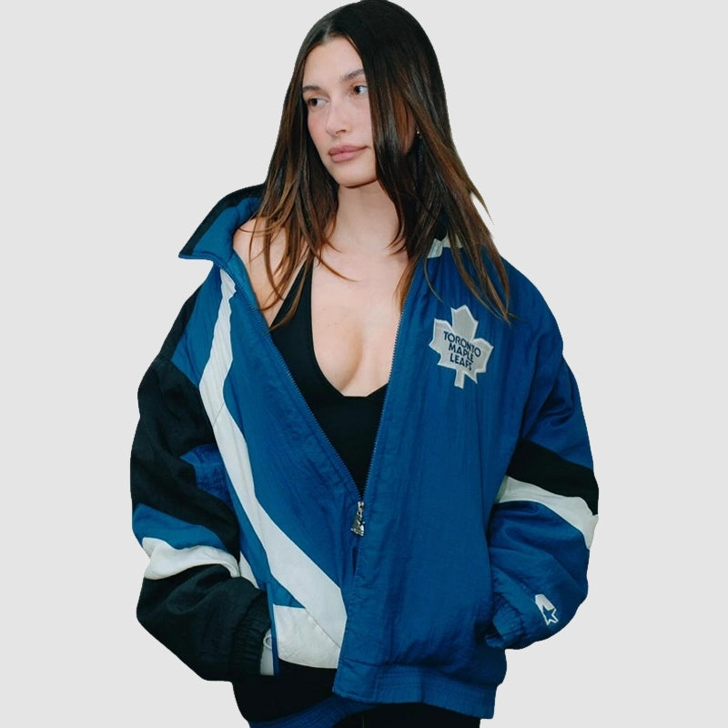 Hailey Bieber Toronto Maple Leafs Starter Jacket Jacket unisex detail view 9 | Dash Racegear — Hailey Bieber Maple Leafs Starter Jacket – Toronto Edition