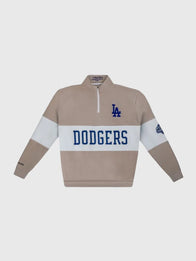 Dodgers Womens Night Quarter Zip Sweatshirt Sweatshirt unisex detail view 9 | Dash Racegear — Los Angeles Dodgers women’s beige quarter zip, WAG UCLA Health edition for relaxed street fashion.