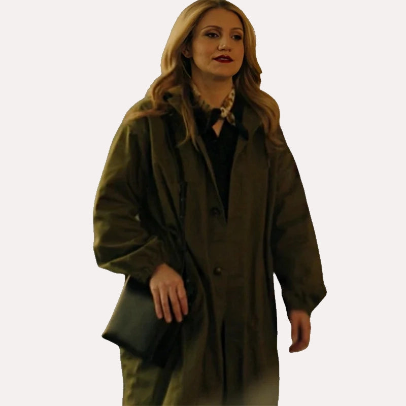 Happy Face S01 Melissa Green Coat Jacket unisex detail view 5 | Dash Racegear — Melissa’s Signature Green Coat from Happy Face Season 1
