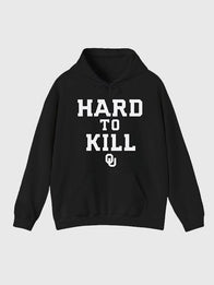 Hard to Kill Oklahoma Hoodie Hoodie unisex detail view 4 | Dash Racegear — Hard to Kill Oklahoma black fleece hoodie with pullover fit and bold graphic, made for fans staying warm at games or daily wear.