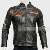 Harley Davidson Cafe Racer Jacket Jacket unisex front product view | Dash Racegear — Harley Davidson Cafe Racer Mens Leather Jacket