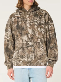 Hollister Camo Hoodie Hoodie unisex detail view 2 | Dash Racegear — Grey Hollister Camo Boxy Pullover Hoodie, unisex, cozy and relaxed for streetwear, lounging, or layering.