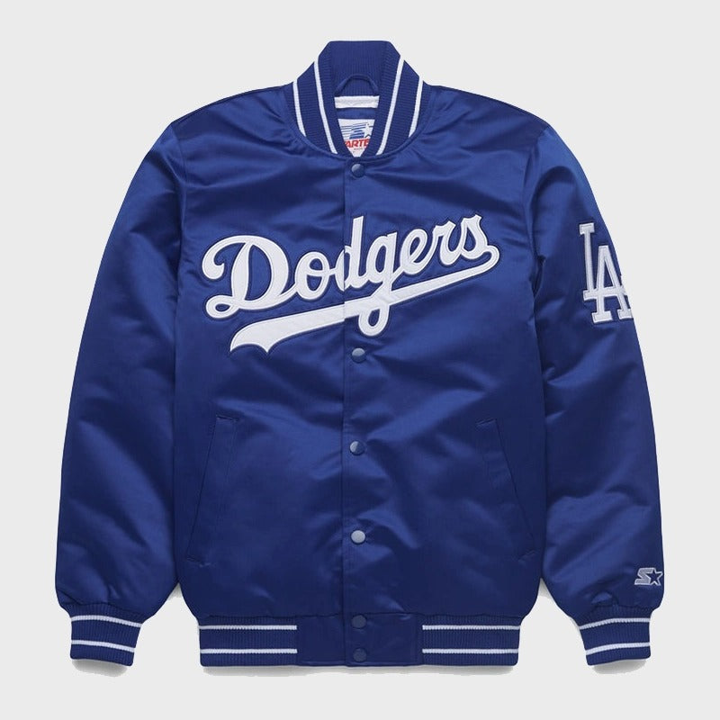 Homage Dodgers Starter Jacket Jacket unisex front product view | Dash Racegear — Vintage-inspired Starter jacket for Dodgers fans by Homage