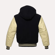 Mens Hooded Bomber Varsity Jacket Varsity Jacket men detail view 3 | Dash Racegear — Mens Hooded Bomber Varsity Jacket