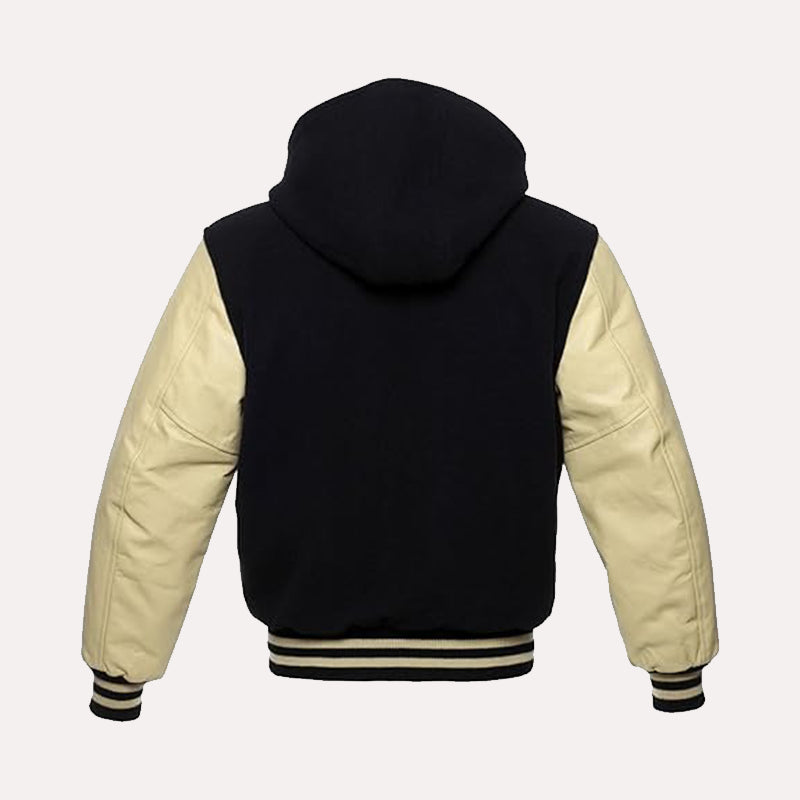Mens Hooded Bomber Varsity Jacket Varsity Jacket men detail view 3 | Dash Racegear — Mens Hooded Bomber Varsity Jacket