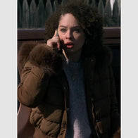 Dope Thief Liz Caribel Sierra Brown Fur Quilted Jacket Jacket unisex detail view 4 | Dash Racegear — Fur-trimmed brown jacket outfit from Dope Thief character Sherry
