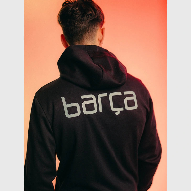 Barca FC Shield Hoodie Jacket Jacket unisex detail view 2 | Dash Racegear — FC Barcelona unisex zip-up hoodie with shield logo in fleece.