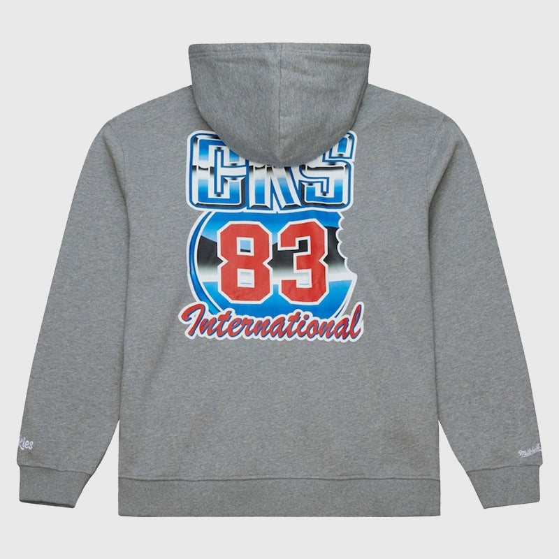 M&N x Cookies Full-Zip Hoodie Hoodie unisex detail view 2 | Dash Racegear — Mitchell & Ness Cookies collab unisex hoodie in grey fleece