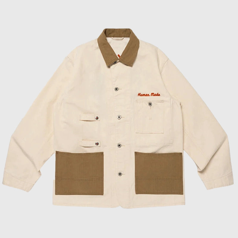 Human Made x Pokemon Coverall Jacket Jacket unisex front product view | Dash Racegear — Pokémon × Human Made embroidered coverall crafted from premium cotton