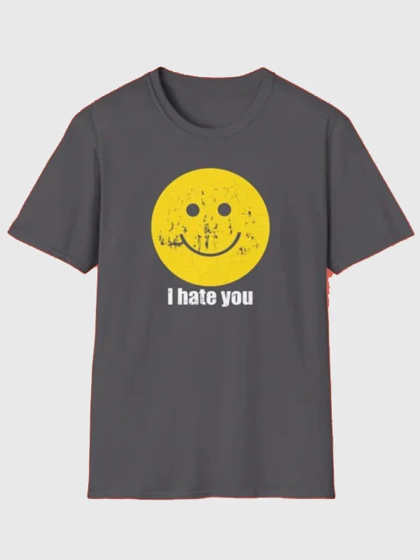 Harry Styles I Hate You T-Shirt Shirt unisex detail view 4 | Dash Racegear — Unisex black SNL 51 Harry Styles I Hate You T-shirt, soft cotton and bold text for relaxed casual outfits.
