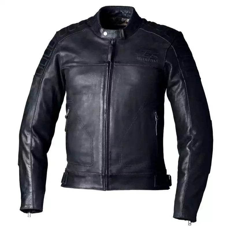 IOM TT BRANDISH 2 CE MENS LEATHER JACKET - BLACK - UK 52 / EUR 62 / INTL 4XL