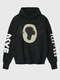 Fear of GOD x Idris Elba DSYF Hoodie Hoodie unisex front product view | Dash Racegear — Fear of GOD x Idris Elba DSYF black pullover hoodie, heavyweight fleece, unisex fit for everyday street layering.