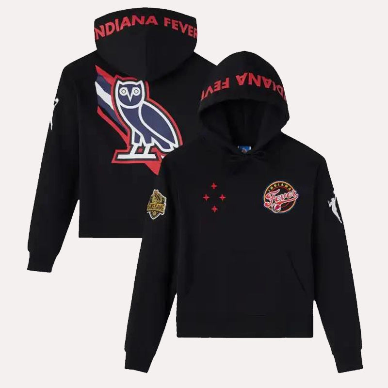 Indiana Fever Women’s OVO x WNBA Hoodie Hoodie unisex front product view | Dash Racegear — Indiana Fever Hoodie – OVO Collaboration for WNBA Fans