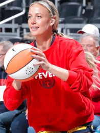Sophie Cunningham INDIANA FEVER Sweatshirt Sweatshirt unisex detail view 2 | Dash Racegear — Red Indiana Fever sweatshirt featuring Sophie Cunningham inspired look soft cotton blend unisex fit for casual basketball fashion