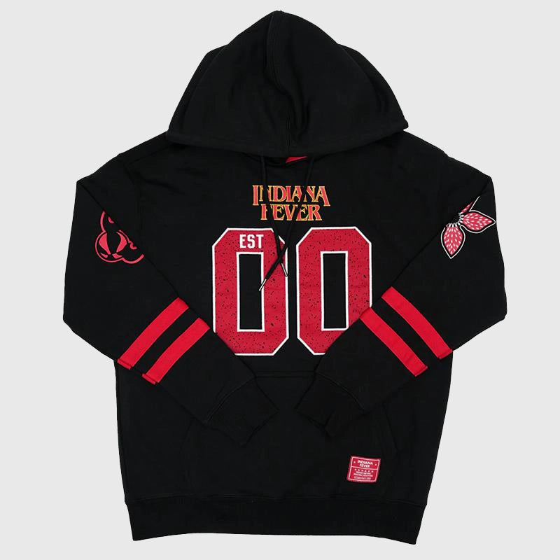 Indiana Fever Stranger Things Hawkins lab Hoodie Hoodie unisex front product view | Dash Racegear — Indiana Fever Hoodie – Stranger Things Hawkins Lab Style