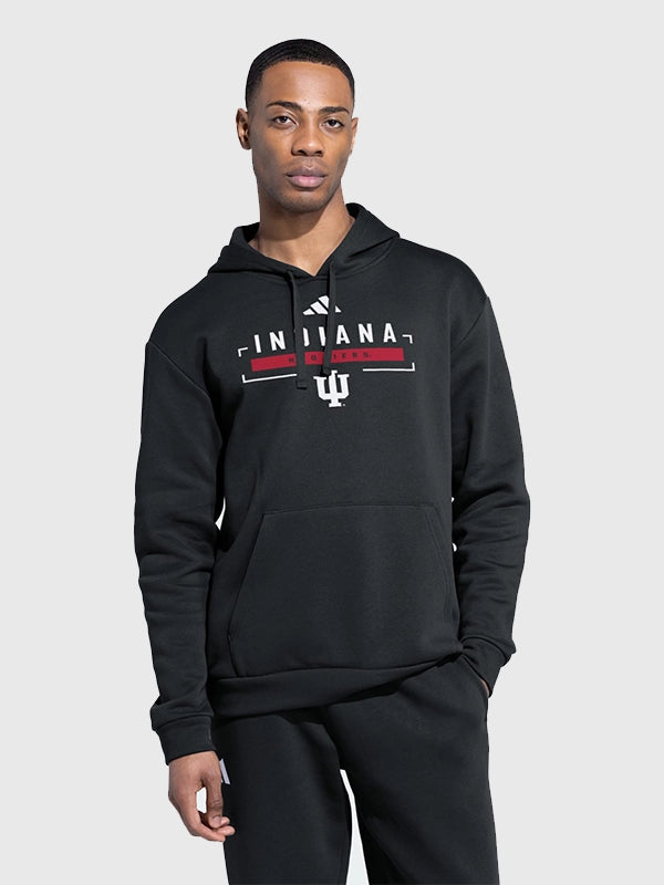 Indiana Hoosiers Fleece Hoodie Hoodie unisex detail view 3 | Dash Racegear — Black Indiana Hoosiers fleece hoodie featuring a soft unisex design and timeless collegiate-inspired style.