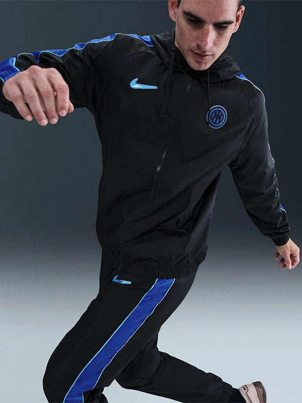 Nike Inter Milan Sport Essentials Track Jacket Jacket unisex detail view 3 | Dash Racegear — Stylish blue and black hooded track jacket by Nike from the Inter Milan Sport Essentials range.