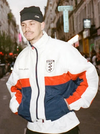 Romeo Beckham Intra England Jacket Jacket unisex front product view | Dash Racegear — England 2026 Intra Nations jacket by Romeo Beckham in white featuring clean athletic zip-up style