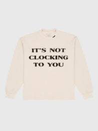 Skylrk Its Not Clocking to You Crewneck Sweatshirt Sweatshirt unisex front product view | Dash Racegear — Skylrk “It’s Not Clocking To You” thermal crewneck sweatshirt, cozy fit for bold everyday streetwear style.